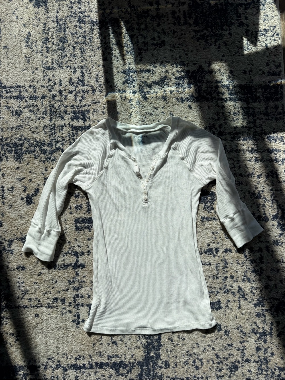 ST GEORGE BRANDY MELVILLE White women’s Henley Long Sleeve Top